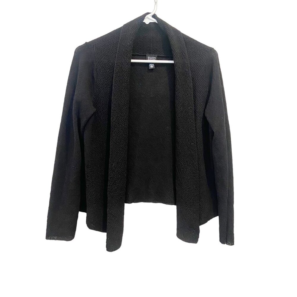 Eileen Fisher 100% Wool Open Cardigan PETITE MEDIUM